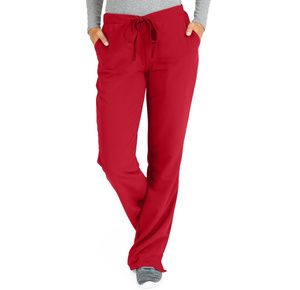 Medline Melrose Ave Womens Stretch Fabric Boot Cut Scrub Pants - Red