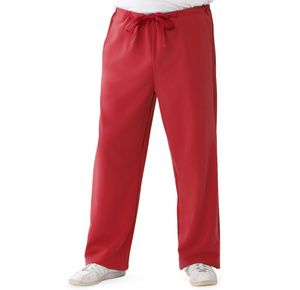 Medline Newport Ave Unisex Stretch Fabric Scrub Pants with Drawstring - Red