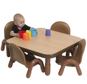 Childrens Factory Baseline Toddler 30 Inches Square Table And Chairs Set