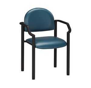 Clinton Black Frame Side Chair with Arms and Wall Guard