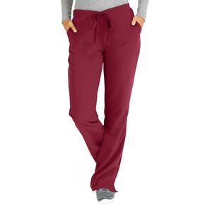 Medline Pacific Ave Womens Stretch Fabric Wide Waistband Scrub Pants -  Chocolate