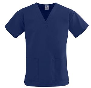 Medline ComfortEase Ladies V-Neck Two-Pocket Scrub Tops - Midnight Blue