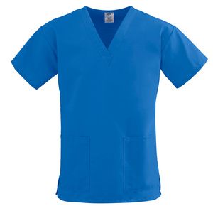 Medline ComfortEase Ladies V-Neck Two-Pocket Scrub Tops - Royal Blue