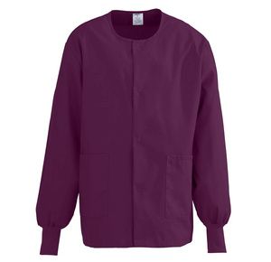 Medline ComfortEase Unisex Crew Neck Warm-Up Jacket - Wine