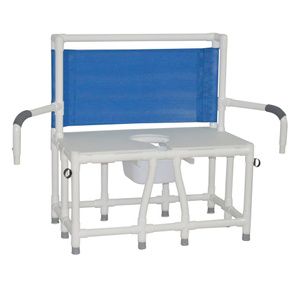 MJM Bariatric Bedside Commode With Dual Swing Away Armrests