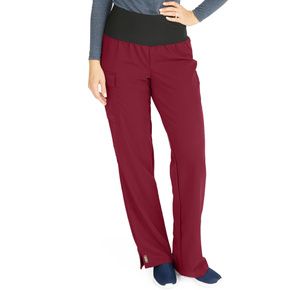 Medline Ocean Ave Womens Stretch Fabric Support Waistband Scrub Pants - Wine