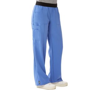 Medline Pacific Ave Womens Stretch Fabric Wide Waistband Scrub Pants - Ceil Blue