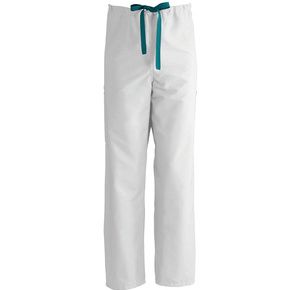 Medline ComfortEase Unisex Non-Reversible Drawstring Cargo Pants - White