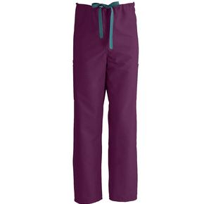 Medline ComfortEase Unisex Non-Reversible Drawstring Cargo Pants - Wine