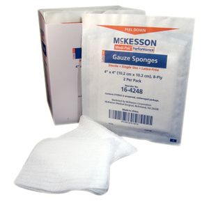 McKesson Medi-Pak Performance Sterile Square Cotton Gauze Sponges