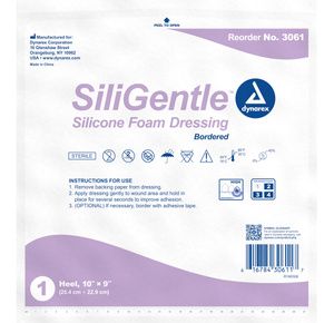 Dynarex SiliGentle Silicone Bordered Foam Dressing