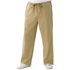 Medline Newport Ave Unisex Stretch Fabric Scrub Pants with Drawstring - Khaki