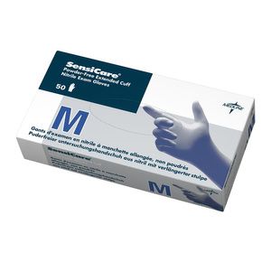 Medline SensiCare Powder-Free Extended Cuff Nitrile Exam Gloves