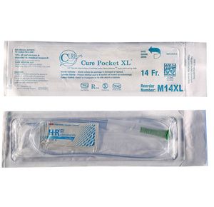 Buy Cure Extra Long Male Pocket Catheter With Lubricant - 25 Inches - 14FR - Straight Tip