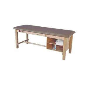 Armedica Maple Hardwood Treatment Table with Drawer and Adjustable Shelf