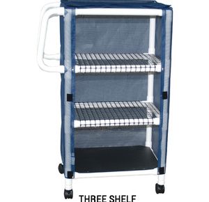 MJM International Mini Linen Cart with Open Area Shelf System