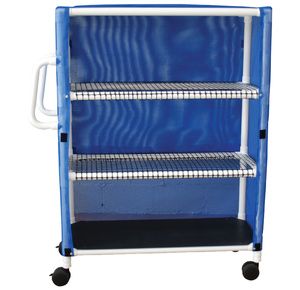 MJM International Three Shelf Jumbo Linen Cart with Open Area Shelf System