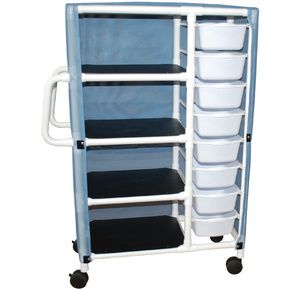 MJM International Combo Cart with Shelves and Pull Out Tubs