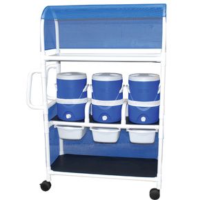 MJM International Hydration Ice Cart with Three Water Coolers