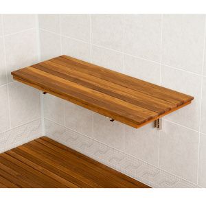 Teakworks4u Wall Mount Fold Down Teak Shower Bench