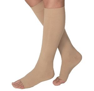 BSN Jobst Large Open Toe Opaque Knee High 15-20mmHg Moderate Compression Stockings in Petite