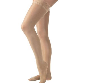 BSN Jobst Ultrasheer Thigh High 20-30mmHg Compression Stockings with Silicone Lace Border in Petite