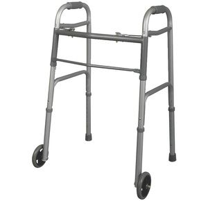 Medline Youth Two-Button Folding Walkers With 5 Inches Wheels
