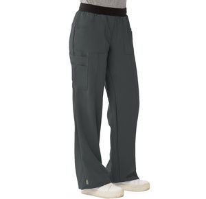 Medline Pacific Ave Womens Stretch Fabric Wide Waistband Scrub Pants - Charcoal
