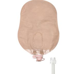 Hollister New Image Two-Piece Beige Urostomy Pouch With Adjustable Drain Valve