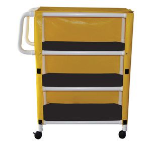 MJM International Three Shelf Linen Cart with Ergonomic Handles