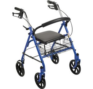 Drive Durable Steel Four Wheel Rollator With Fold Up Removable Back