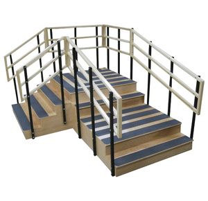 Bailey Dual Platform Right Angle Bariatric Training Stairs