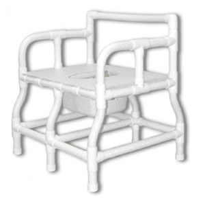 Duralife Bariatric Bedside Commode Chair With Safety Frame And Pail