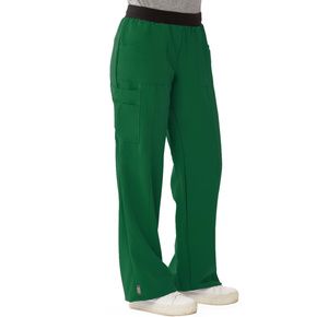 Medline Pacific Ave Womens Stretch Fabric Wide Waistband Scrub Pants - Hunter Green