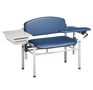 Clinton SC Series Extra-Wide Padded Blood Drawing Chair with Padded Flip Arm and Drawer