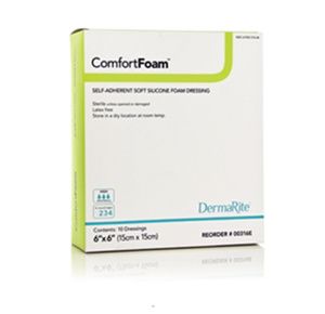DermaRite ComfortFoam Self-Adherent Soft Silicone Foam Dressing Without Border