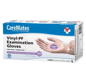 Shepard CareMates Vinyl Powder Free Examination Gloves