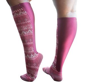 Xpandasox Plus Size/Wide Calf Aztec Stripe Knee High Compression Socks