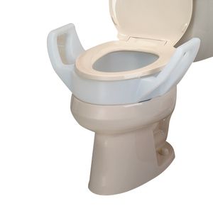 Raised Toilet Seat With Molded-In Arms