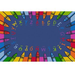 Childrens Factory Alphabet Crayon Educational Rugs