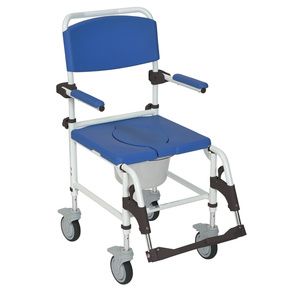 Drive Aluminum Rehab Shower Commode Chair with Four Rear-locking Casters