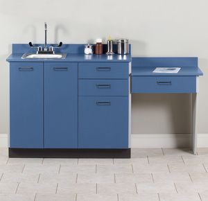 Double Door Storage Cabinet with Adjustable Shelves and Storage Drawers -  Hausmann Industries