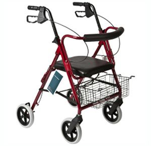 ITA-MED Four Wheel Aluminum Rollator With Loop Brakes and Curved Backrest