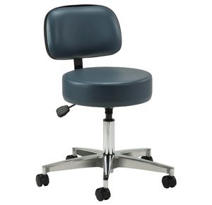 Clinton Premier Series Five-Leg Pneumatic Stool with Backrest