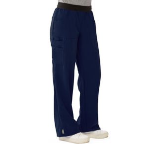 Medline Pacific Ave Womens Stretch Fabric Wide Waistband Scrub Pants - Navy