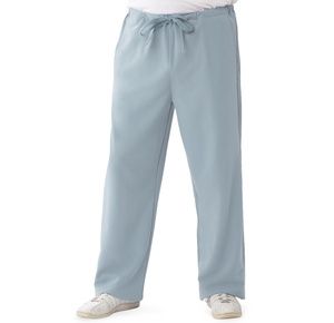 Medline Newport Ave Unisex Stretch Fabric Scrub Pants with Drawstring - Light Gray