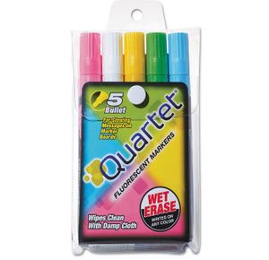 Quartet Glo-Write Fluorescent Marker Five-Color Set