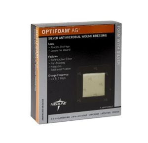 Medline Optifoam AG Plus Silver Antimicrobial Wound Dressings