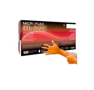 Microflex Blaze Orange Nitrile Exam Gloves