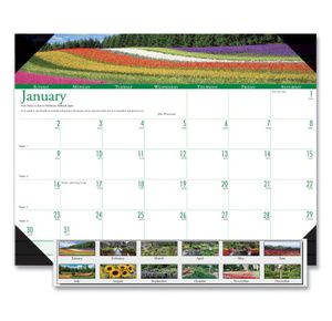 House of Doolittle Earthscapes 100% Recycled Gardens of the World Monthly Desk Pad Calendar